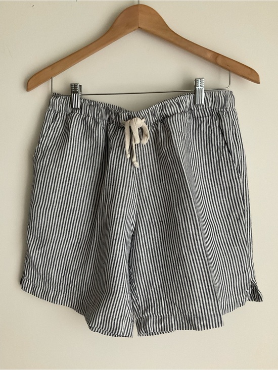 Alex Crane Other - Alex Crane Linen Shorts Striped Drawstring Preppy Quiet Luxury SMALL
